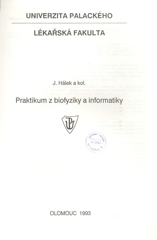 Praktikum z biofyziky a informatiky