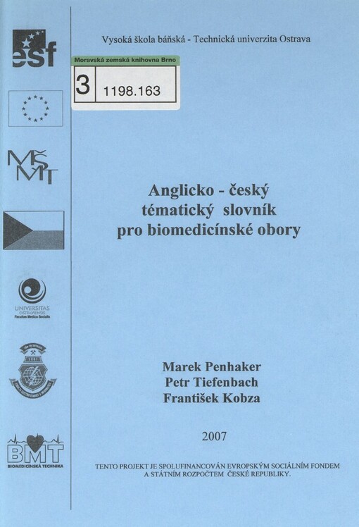 Anglicko-český tématický slovník pro biomedicínské obory