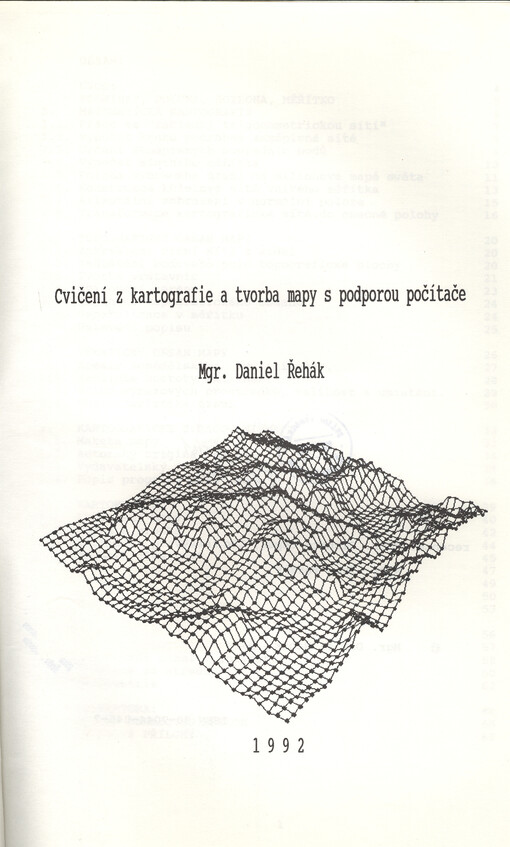 Cvičení z kartografie a tvorba mapy s podporou počítače