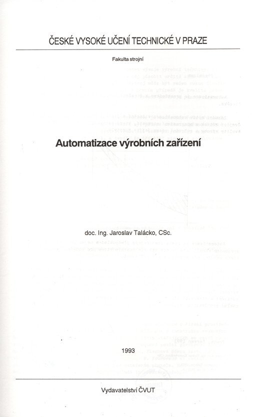 Automatizace výrobních zařízení