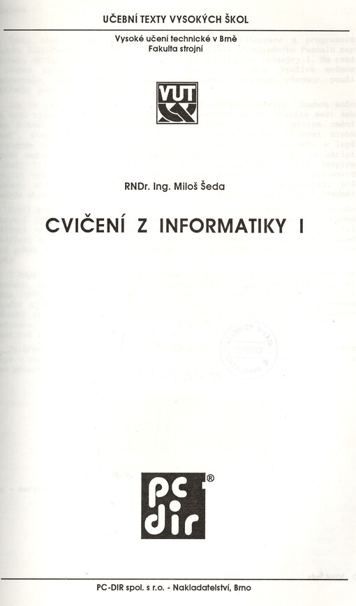 Cvičení z informatiky I