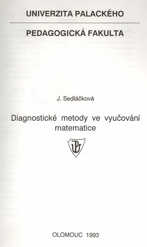 Diagnostické metody ve vyučování matematice