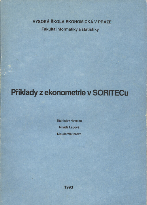 Příklady z ekonometrie v SORITECu