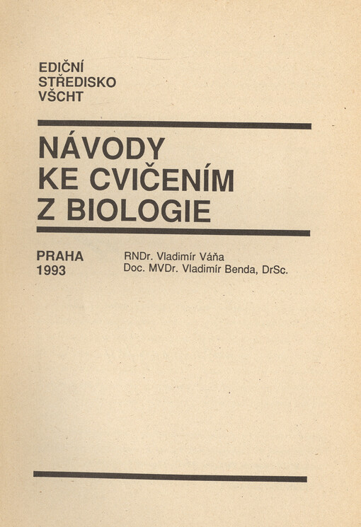 Návody ke cvičením z biologie