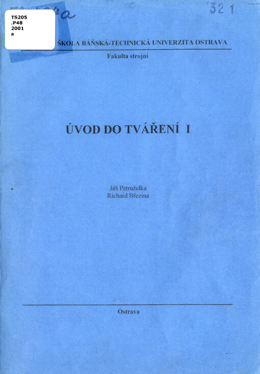 Úvod do tváření I