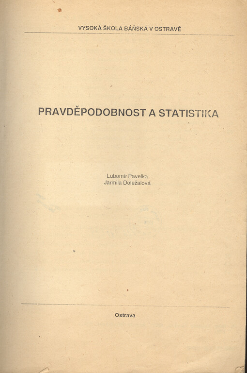 Pravděpodobnost a statistika