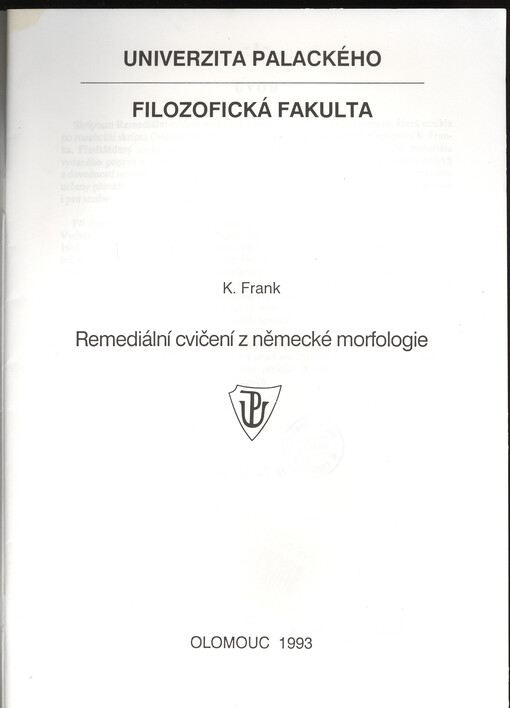 Remediální cvičení z německé morfologie