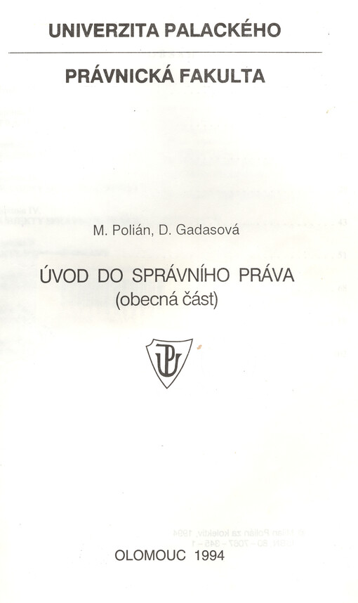 Úvod do správního práva : (obecná část)