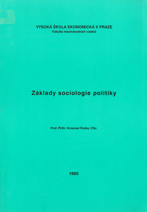 Základy sociologie politiky