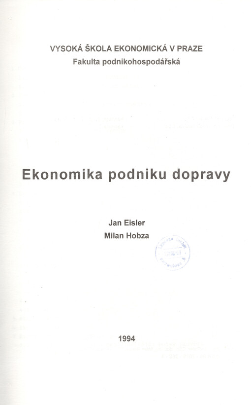 Ekonomika podniku dopravy