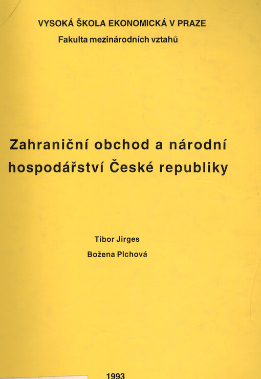 Zahraniční obchod a národní hospodářství České republiky