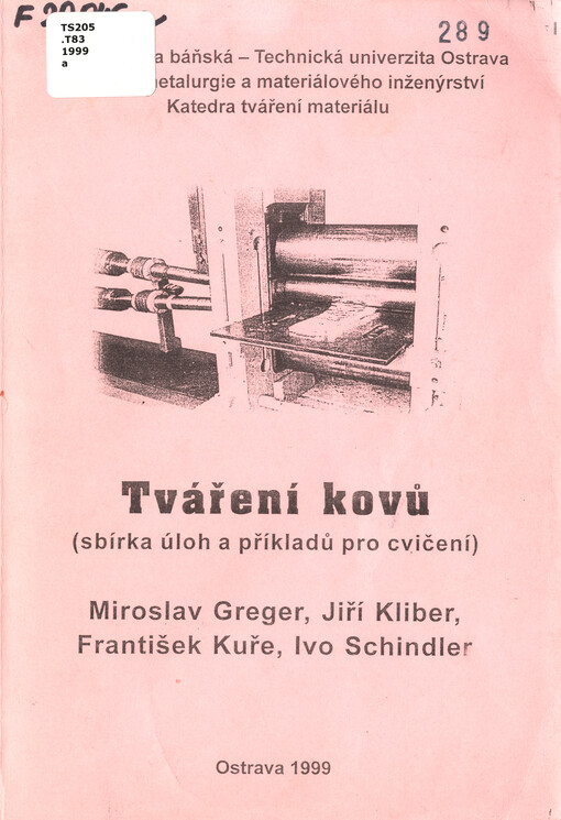 Tváření kovů : (sbírka úloh a příkladů pro cvičení)