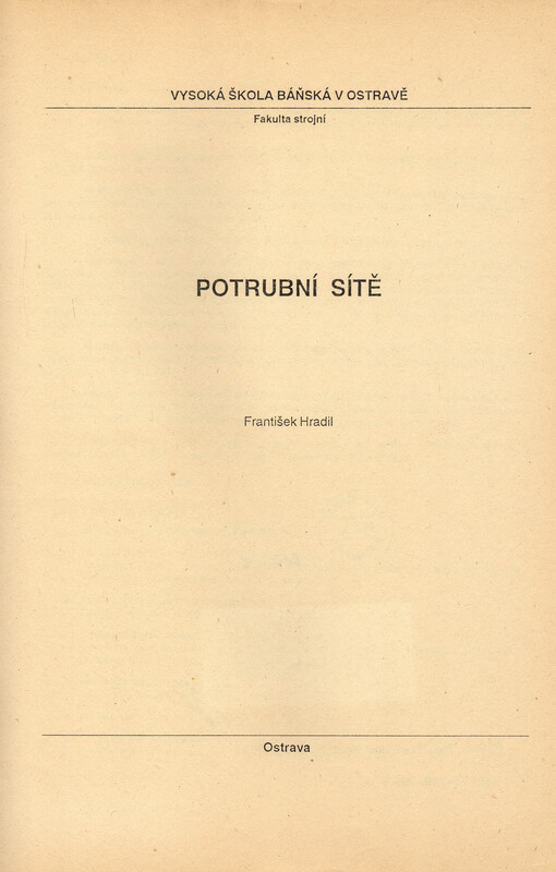 Potrubní sítě