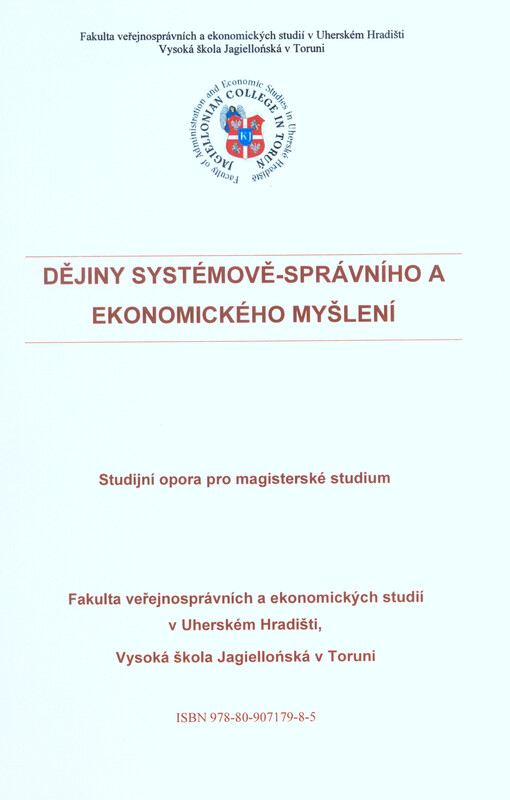Dějiny systémově-správního a ekonomického myšlení : studijní opora pro magisterské studium
