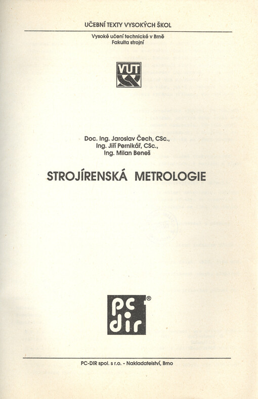 Strojírenská metrologie