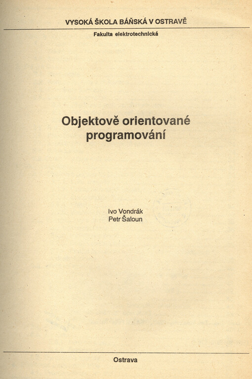 Objektově orientované programování
