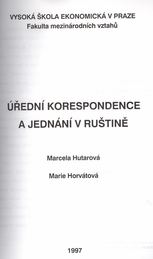 Úřední korespondence a jednání v ruštině
