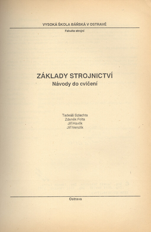 Základy strojnictví : návody do cvičení