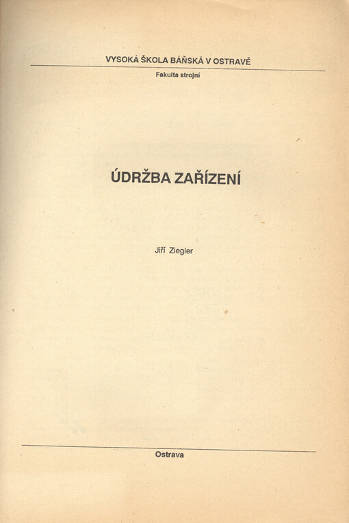 Údržba zařízení