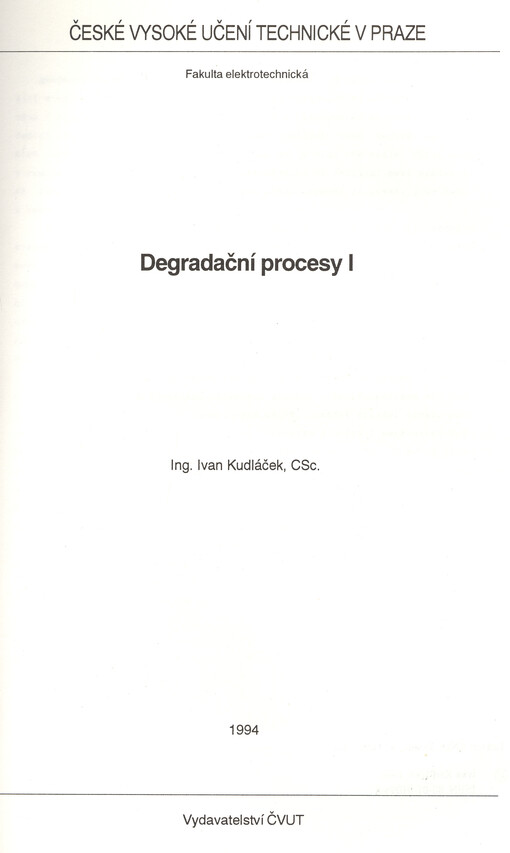 Degradační procesy 1