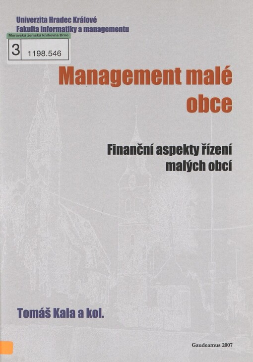 Management malé obce. Finanční aspekty řízení malých obcí