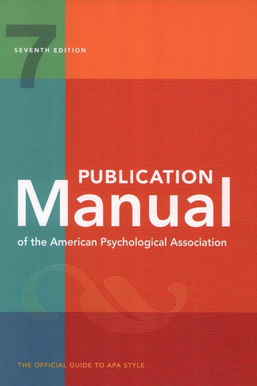 Publication manual of the American Psychological Association : the official guide to APA style