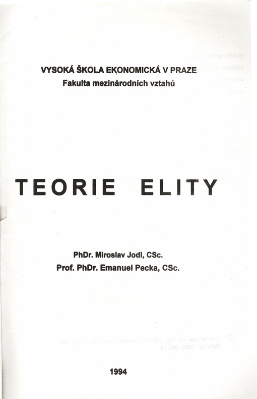 Teorie elity