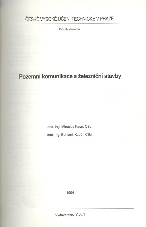 Pozemní komunikace a železniční stavby