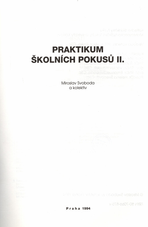 Praktikum školních pokusů II.