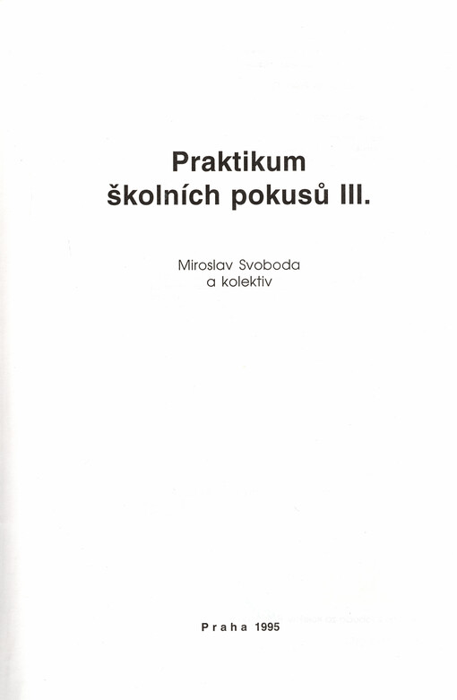 Praktikum školních pokusů III