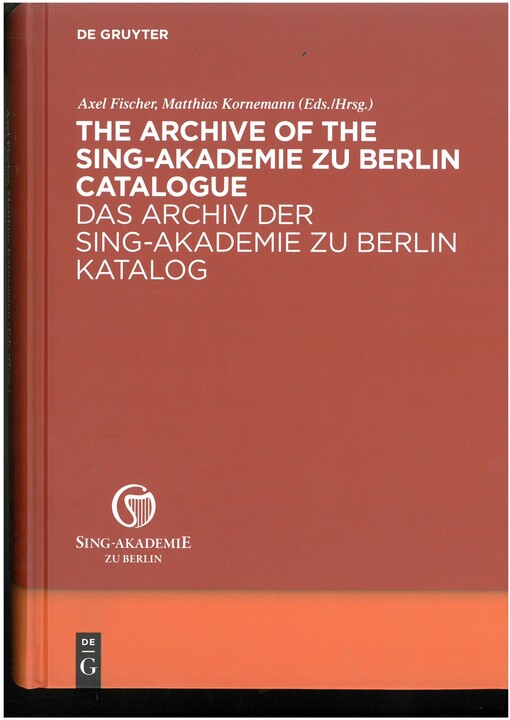 The archive of the Sing-Akademie zu Berlin : catalogue