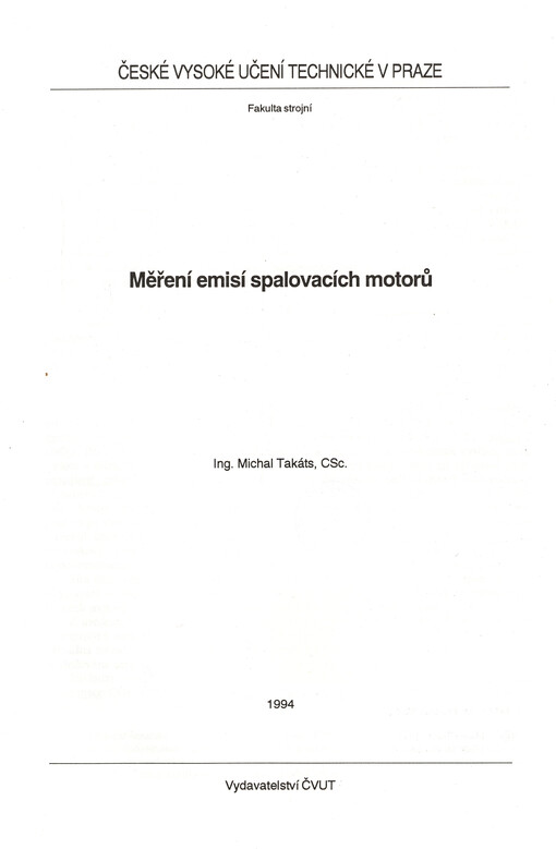 Měření emisí spalovacích motorů