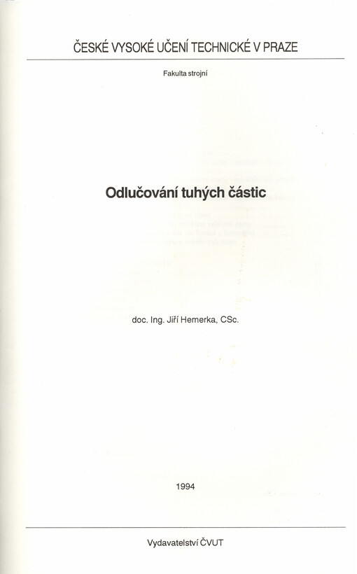 Odlučování tuhých částic