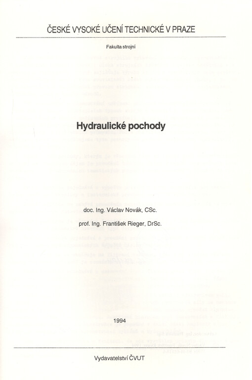 Hydraulické pochody