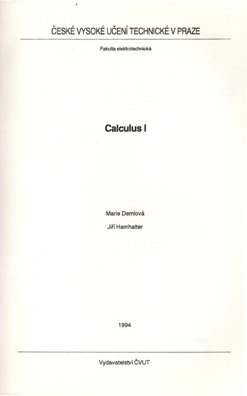 Calculus I