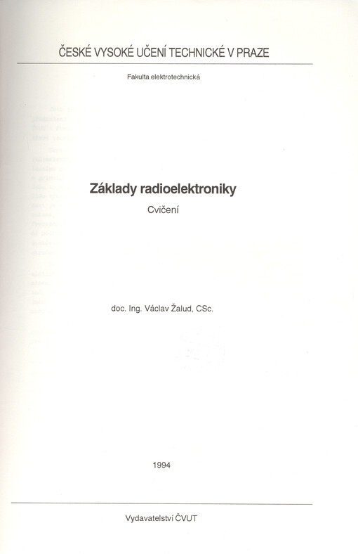 
  Základy radioelektroniky
  : Cvičení