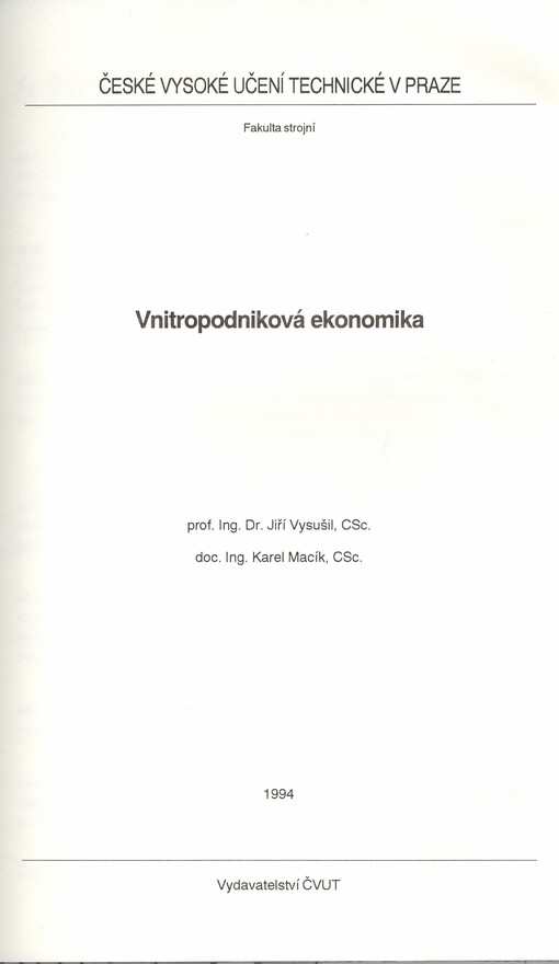 Vnitropodniková ekonomika