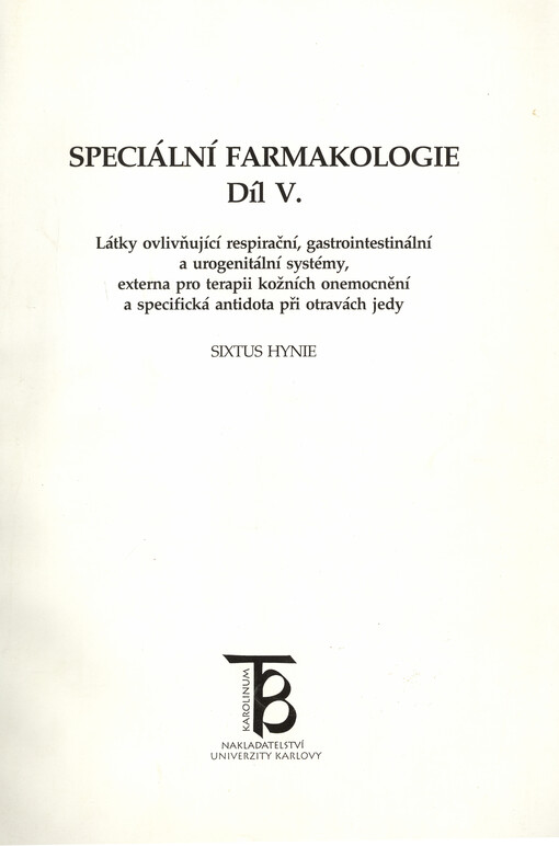 Speciální farmakologie