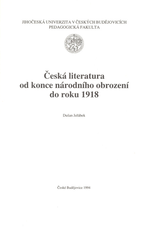 Česká literatura od konce národního obrození do roku 1918