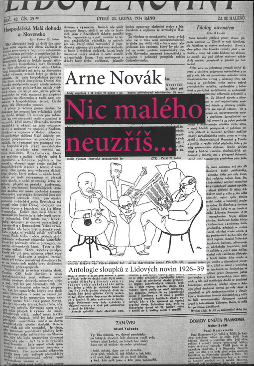 Nic malého neuzříš: antologie sloupků z Lidových novin 1926-39