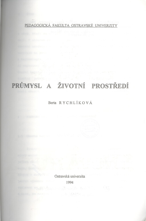 Průmysl a životní prostředí