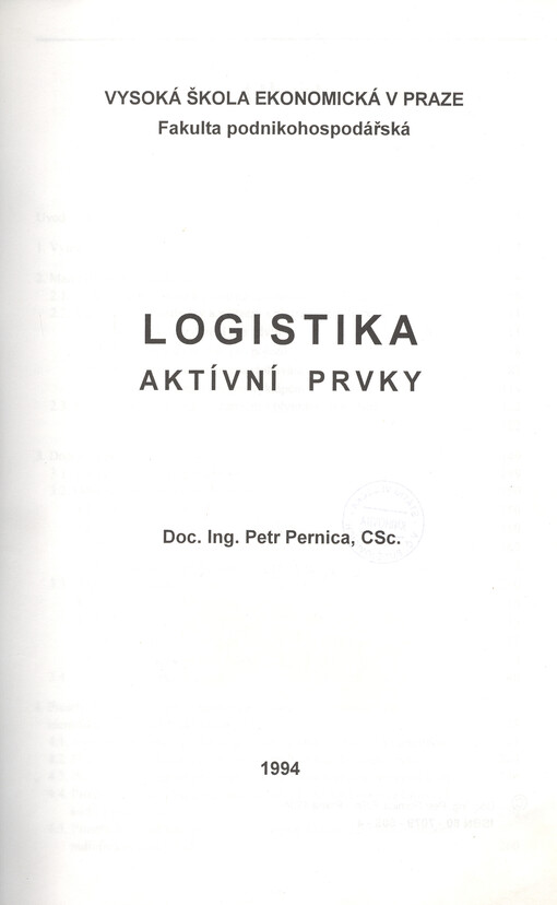 Logistika : aktivní prvky