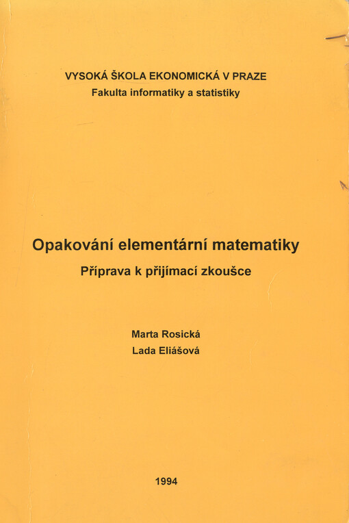 Opakování elementární matematiky : příprava k přijímací zkoušce