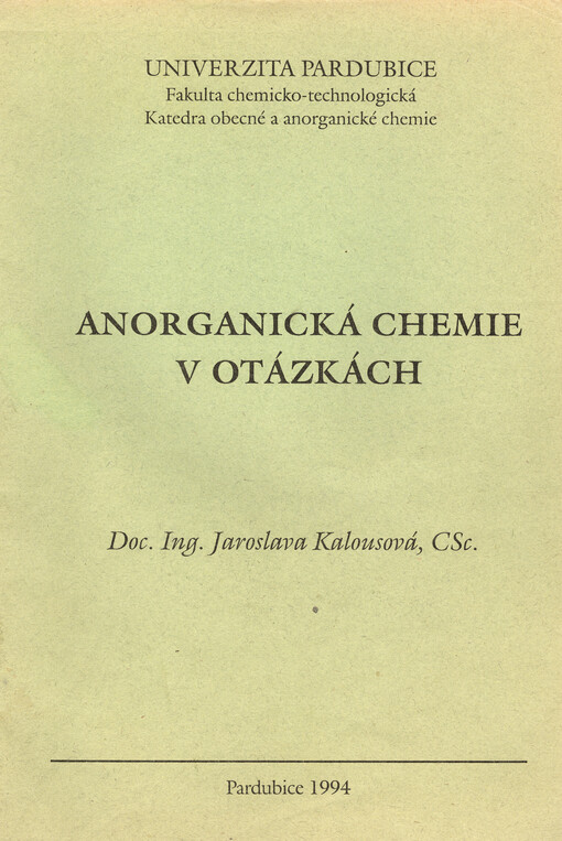Anorganická chemie v otázkách
