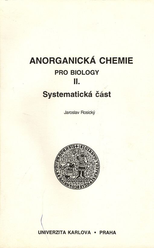 Anorganická chemie pro biology. II, Systematická část