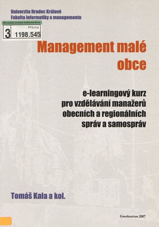 Management malé obce. E-learningový kurz pro vzdělávání manažerů obecních a regionálních správ a samospráv