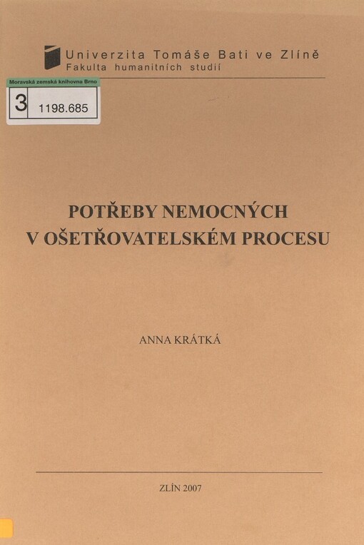 Potřeby nemocných v ošetřovatelském procesu