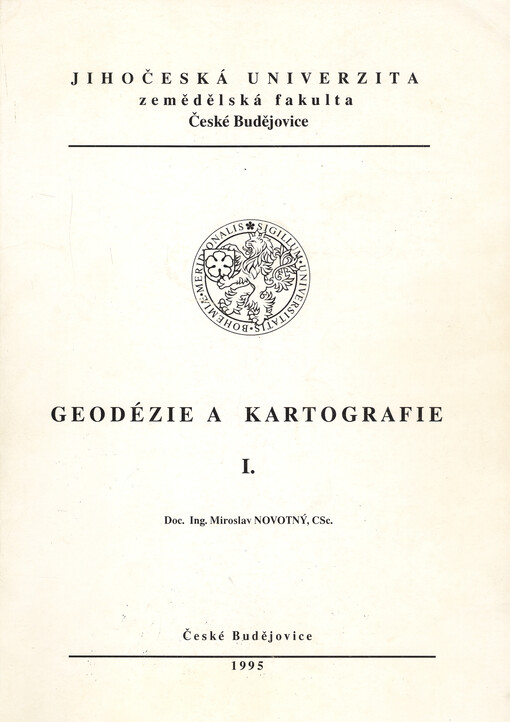Geodézie a kartografie I