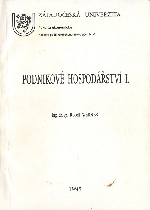 Podnikové hospodářství I