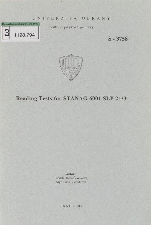 Reading tests for STANAG 6001 SLP 2+/3